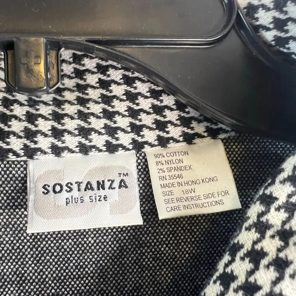 Sostanza Houndstooth Long Sleeve Full Zip Cotton Jacket Plus Size 18W - Picture 6 of 8